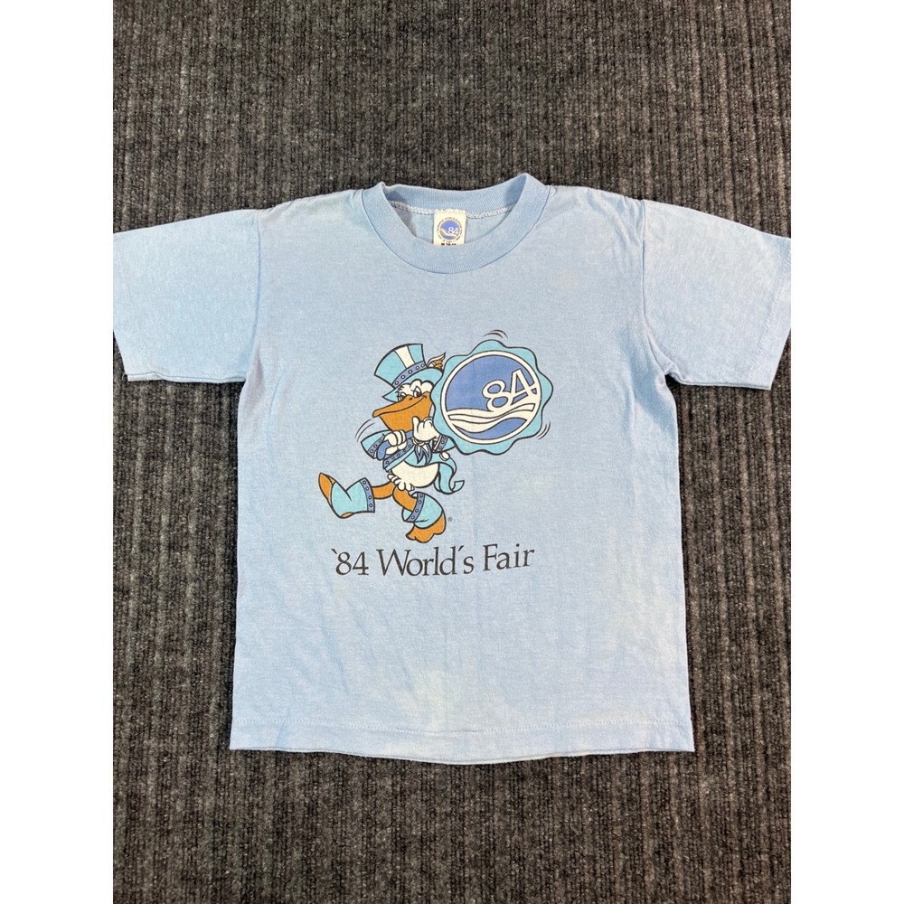 1984 World's Fair Louisiana T-Shirt Kids M 10-12 Blue Seymore D. Fair